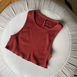 Skims Cut Off Maroon Dark Red Crop Top